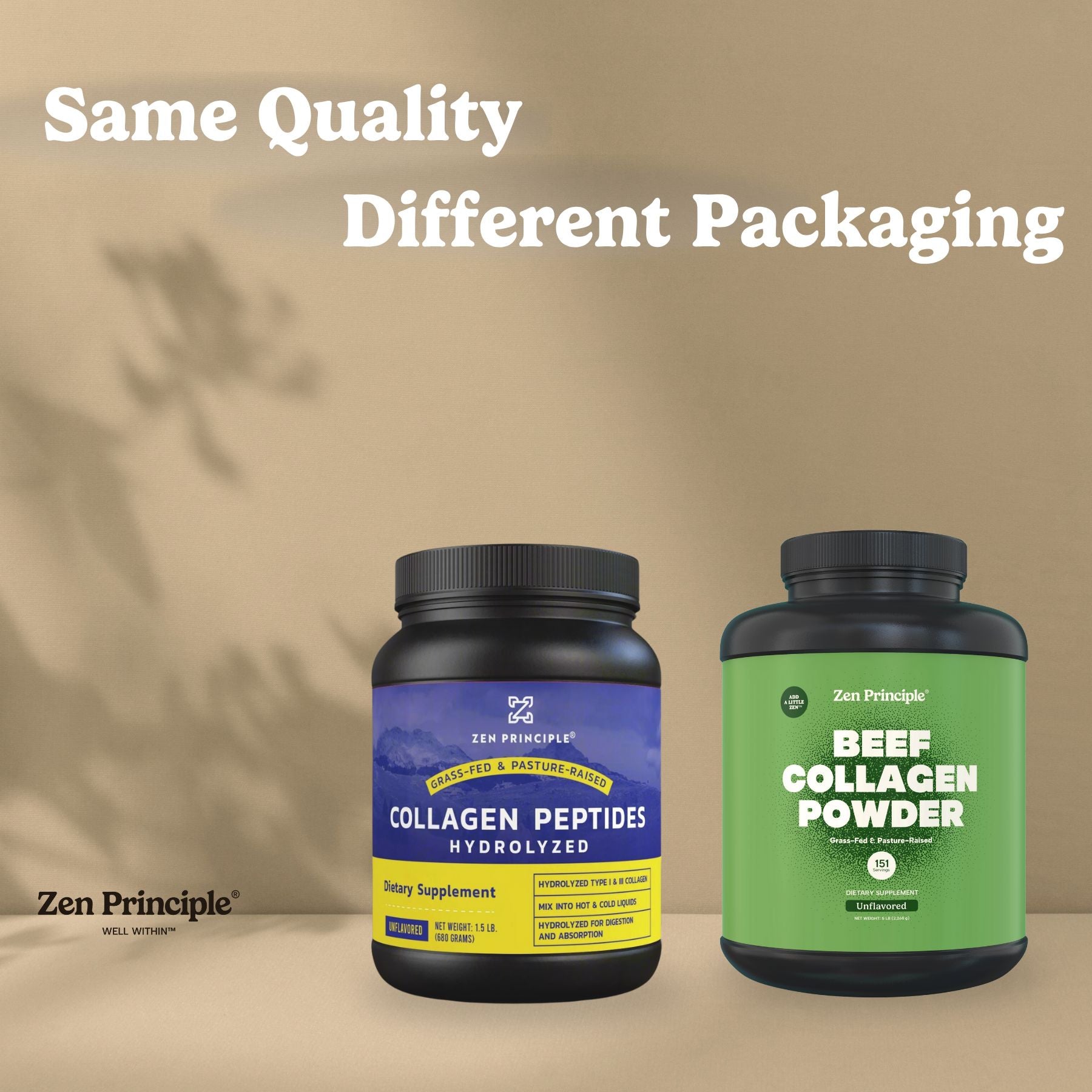 Beef Collagen Peptides Powder Zen Principle Naturals