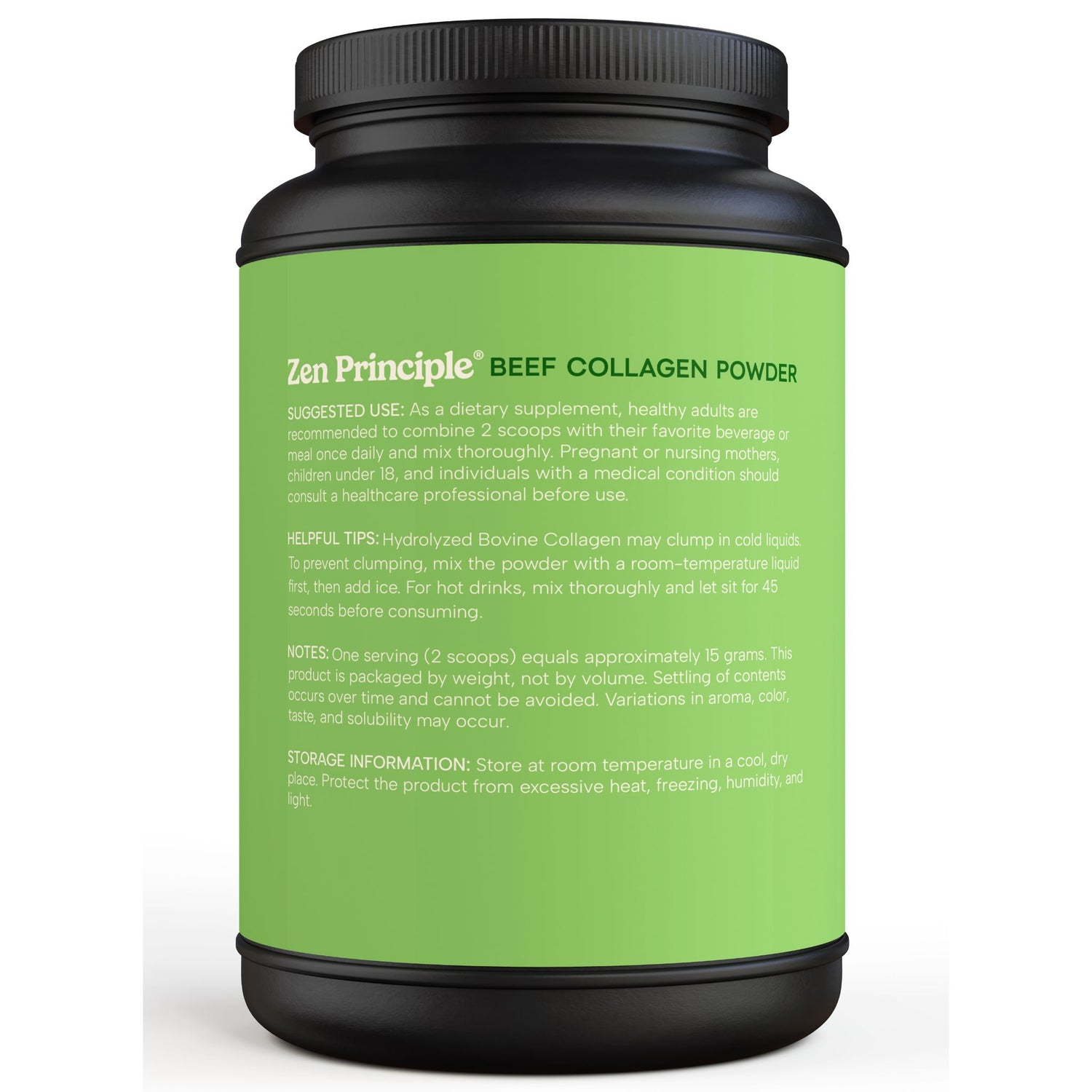 Beef Collagen Peptides Powder Zen Principle Naturals
