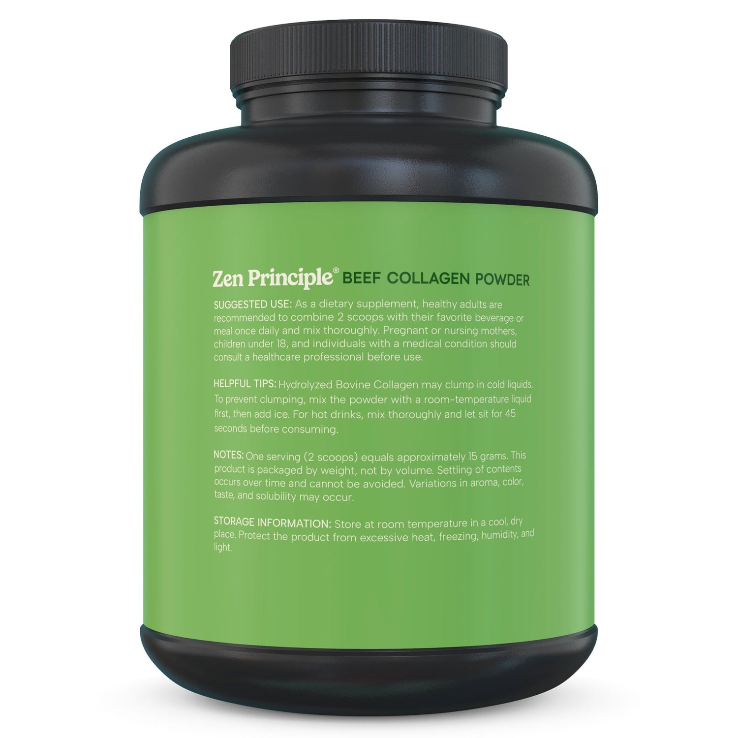 Beef Collagen Peptides Powder Zen Principle Naturals
