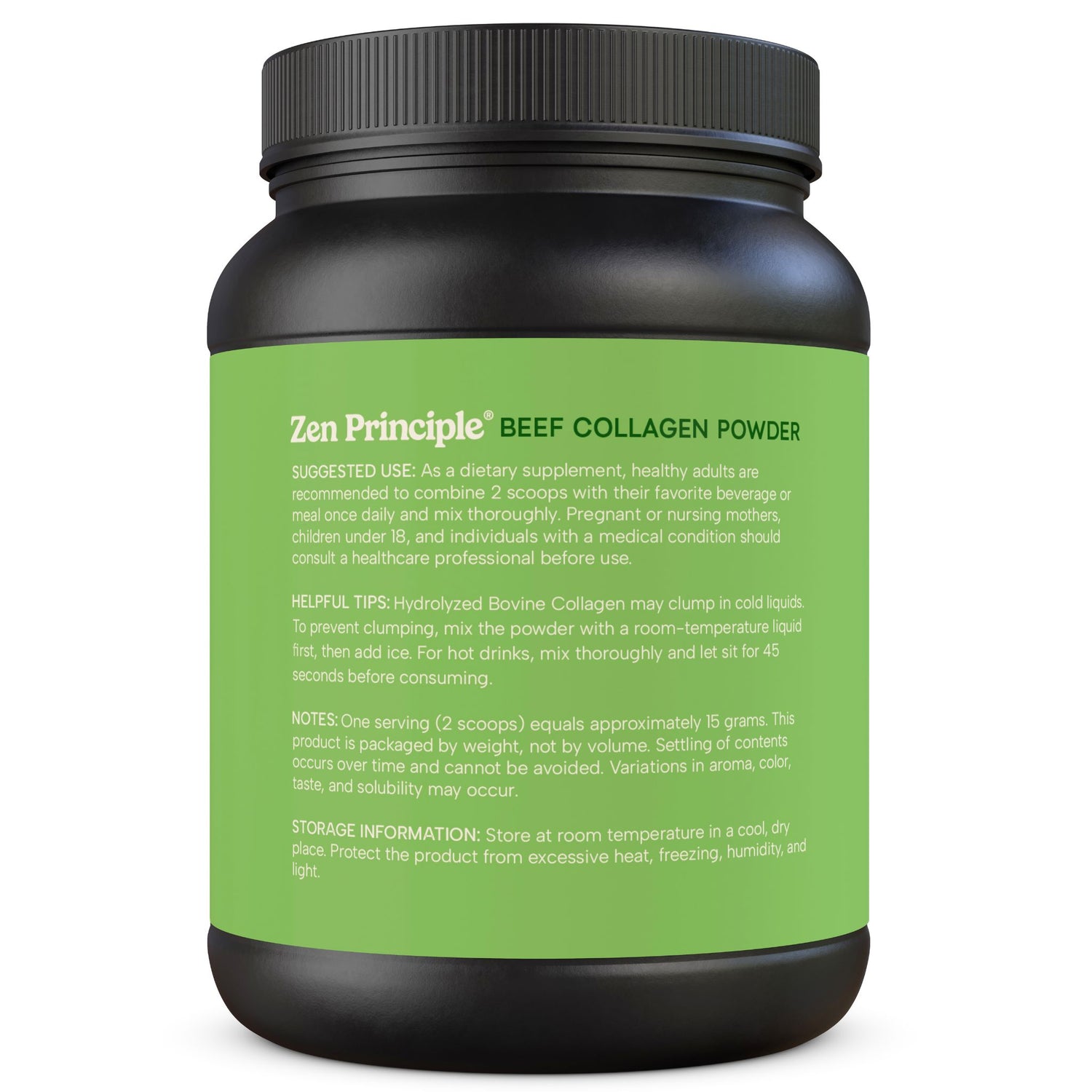 Beef Collagen Peptides Powder Zen Principle Naturals