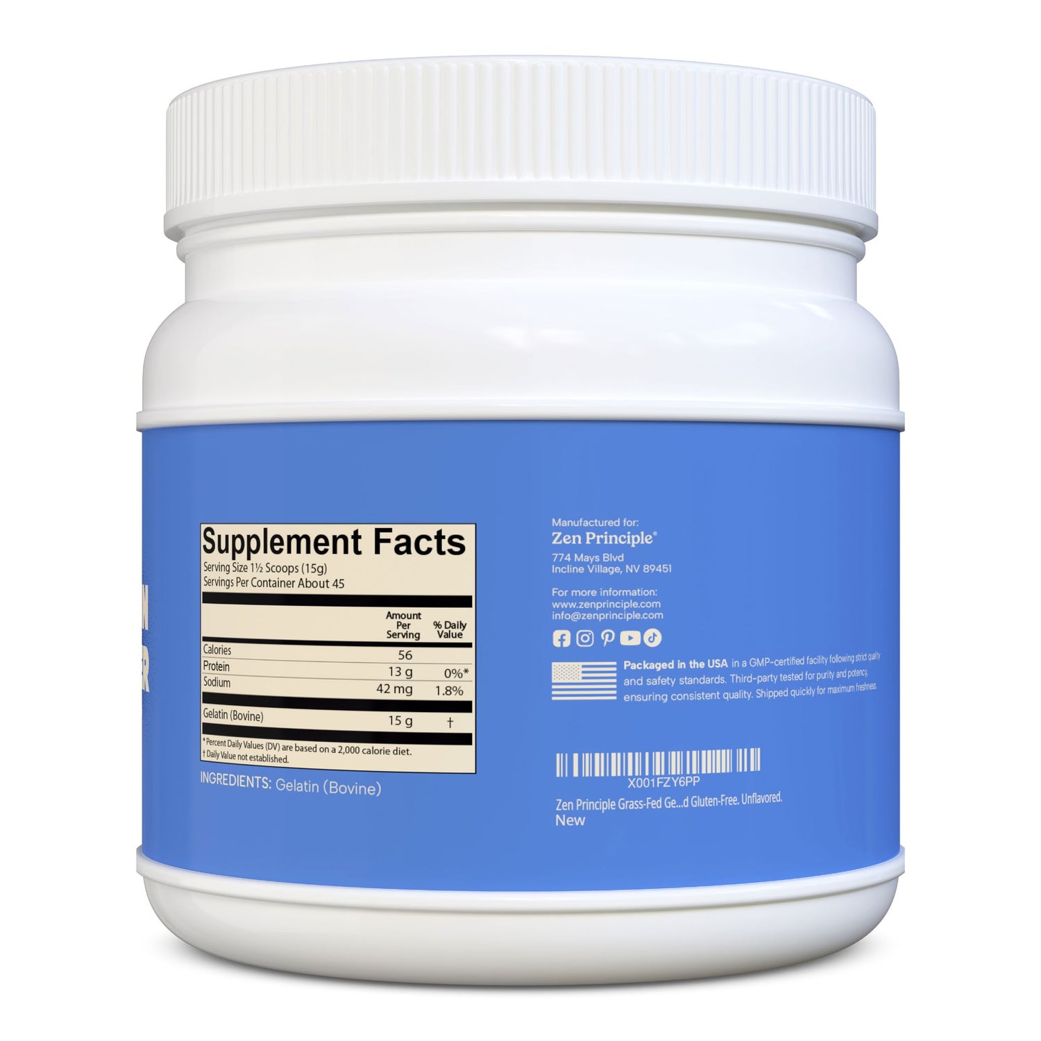 Beef Gelatin Powder Zen Principle Naturals