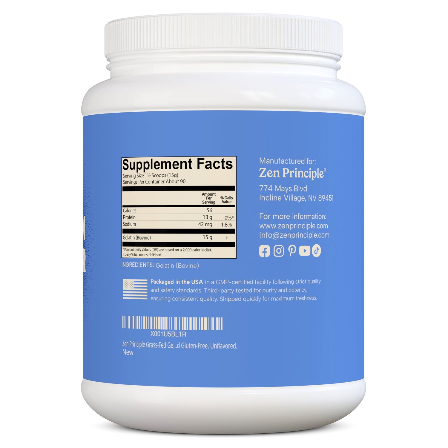 Beef Gelatin Powder Zen Principle Naturals