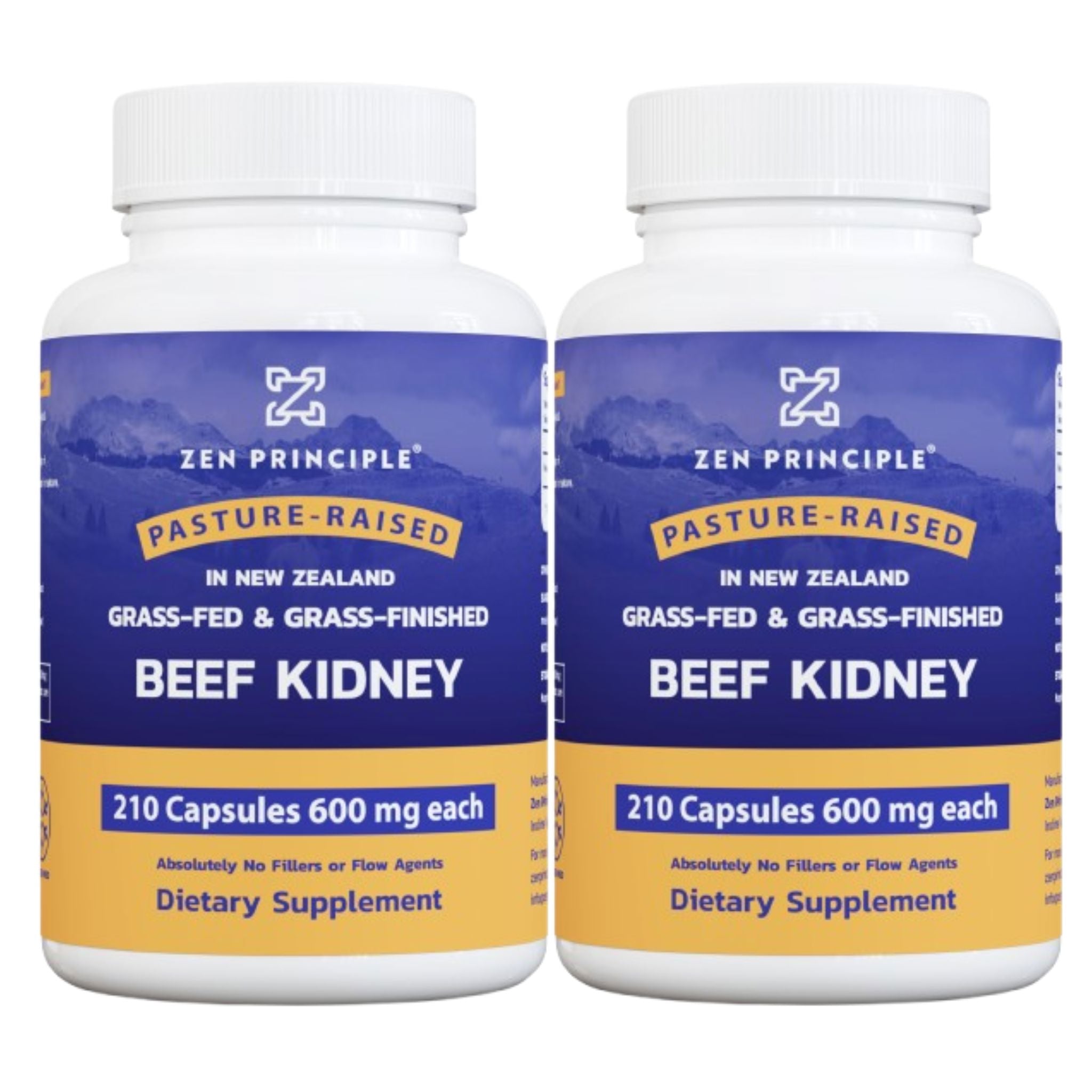 Beef Kidney Capsules Zen Principle Naturals 2-Bottles