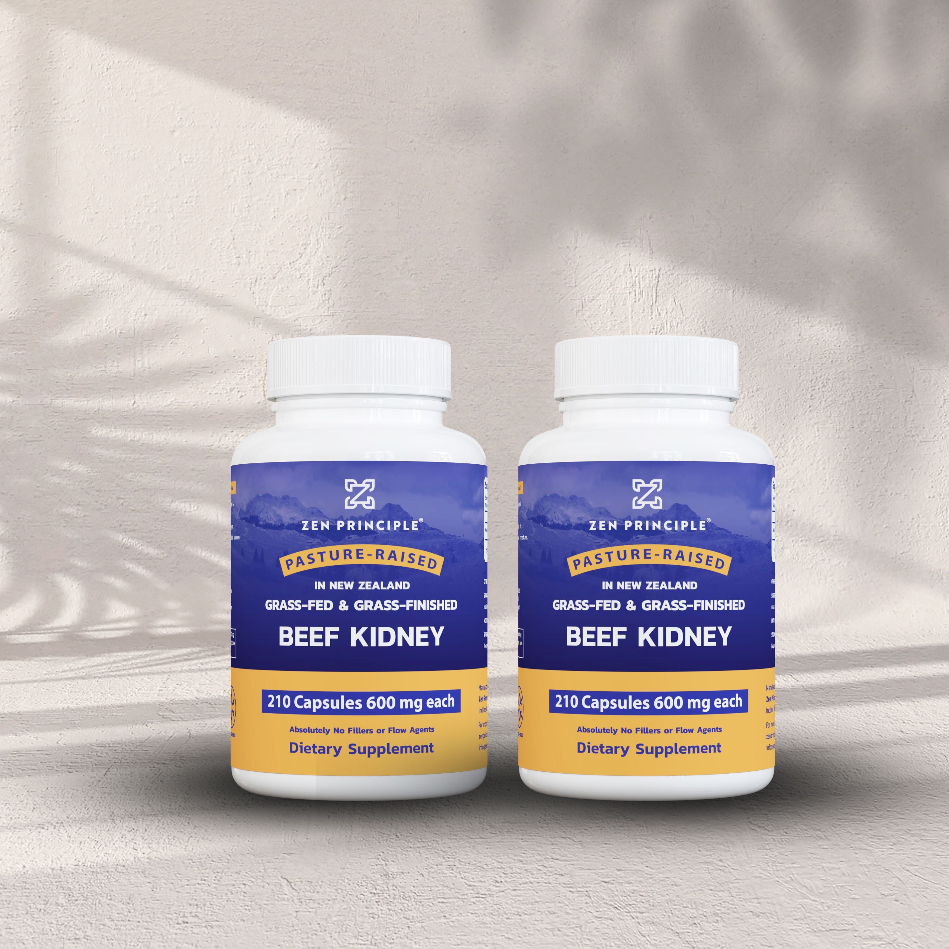 Beef Kidney Capsules Zen Principle Naturals 2-Bottles