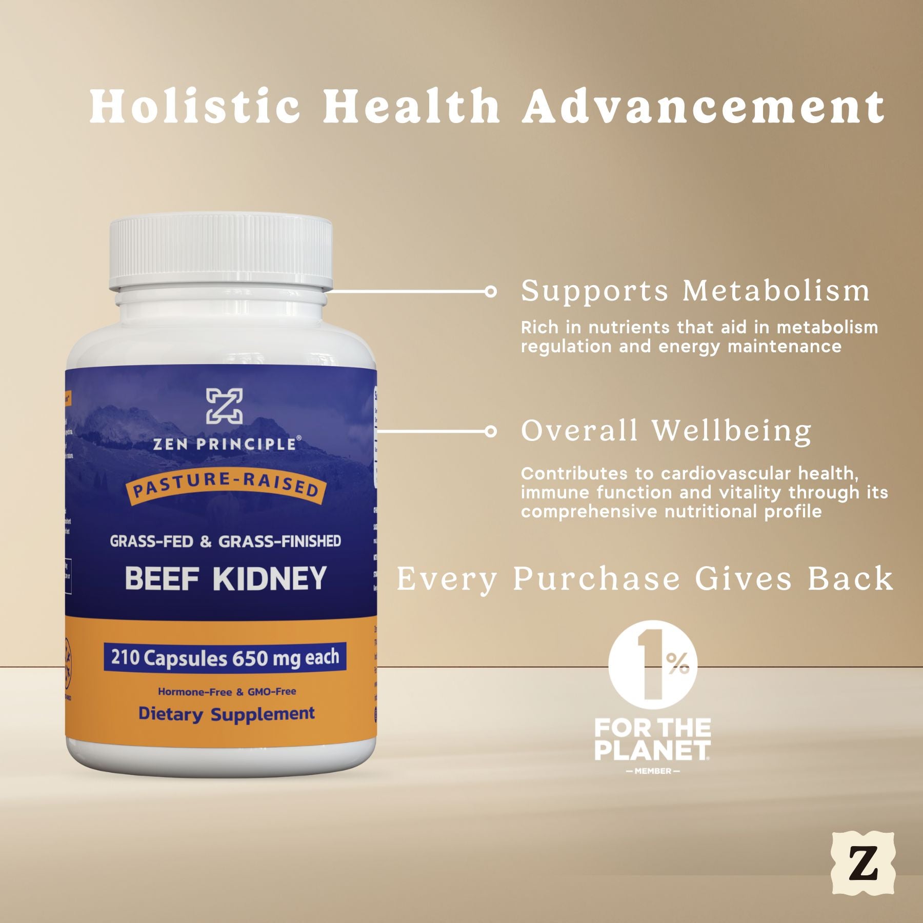 Beef Kidney Capsules Zen Principle Naturals