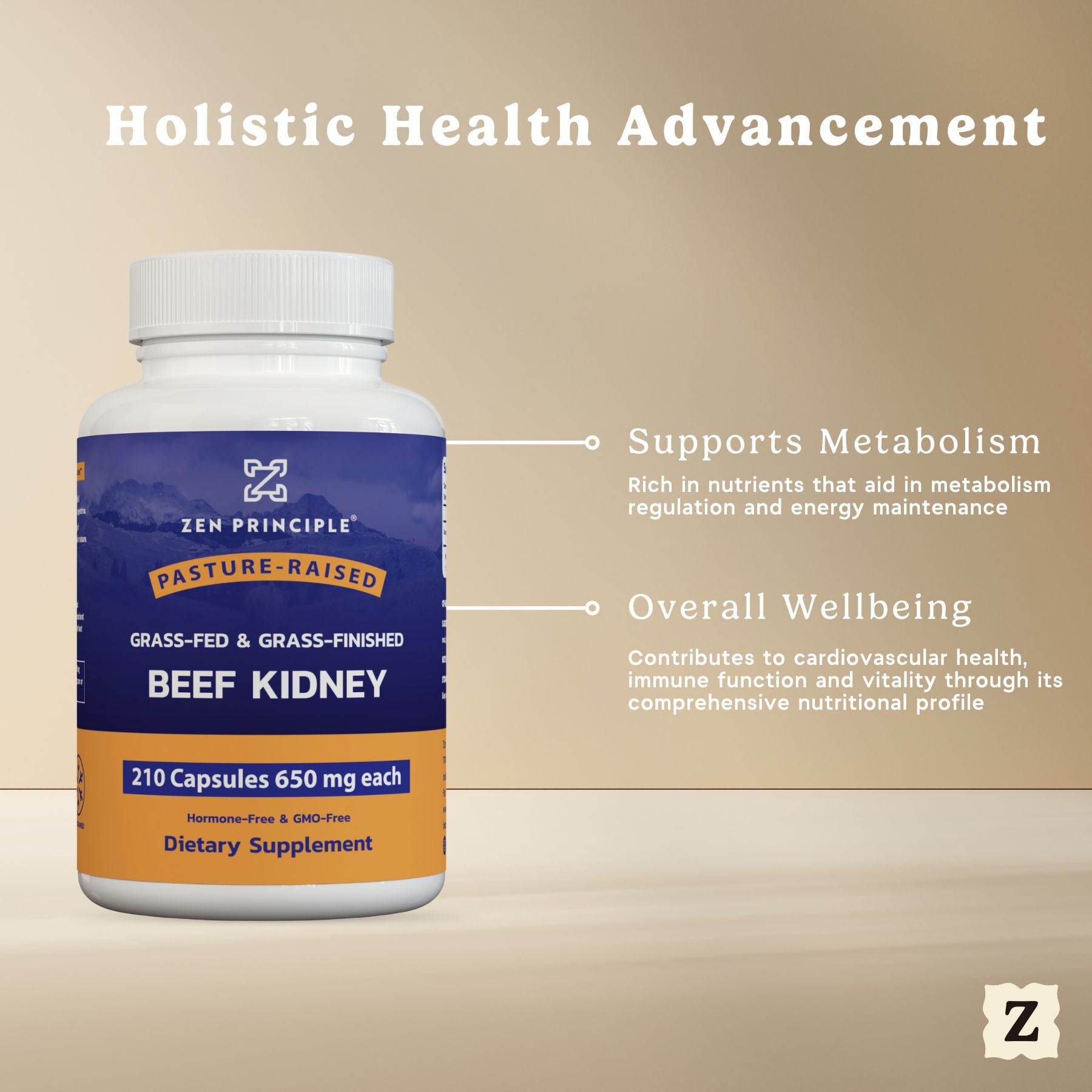 Beef Kidney Capsules Zen Principle Naturals