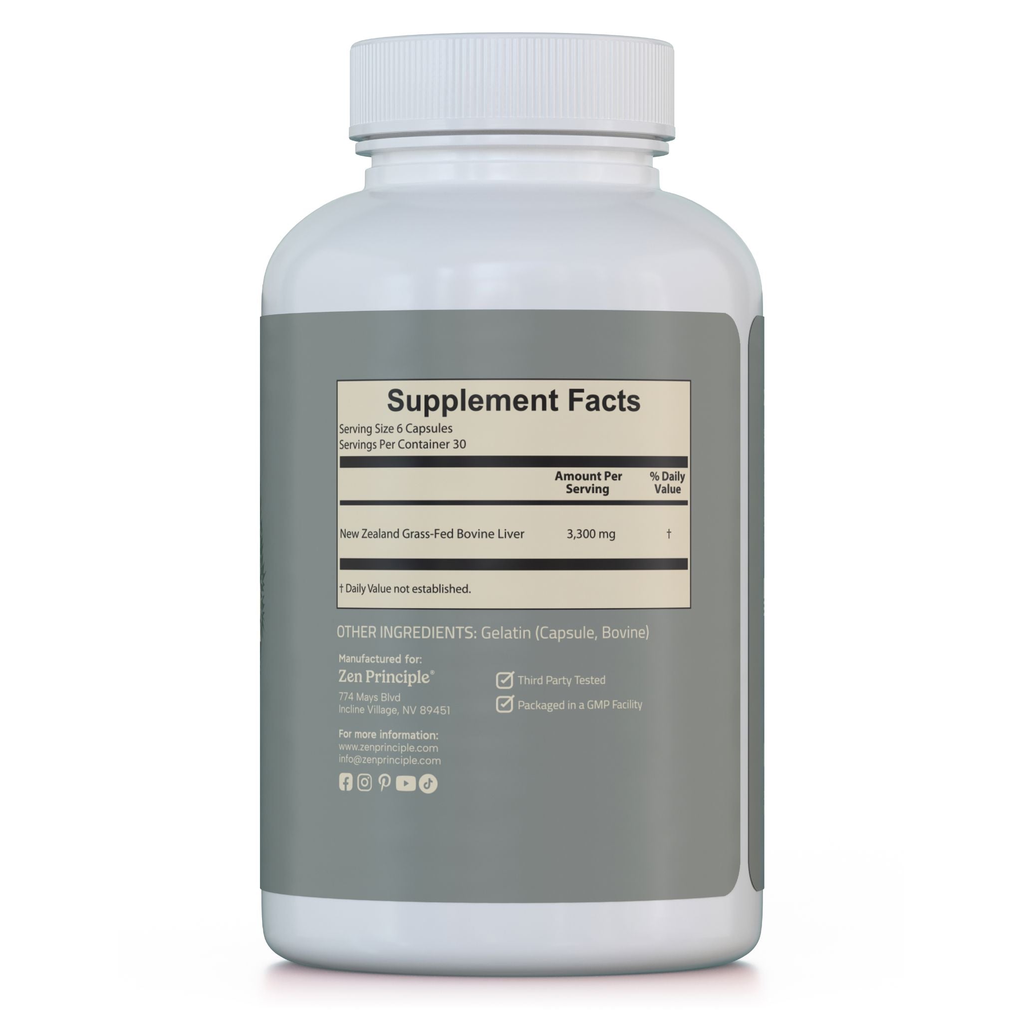 Beef Liver Capsules Zen Principle Naturals