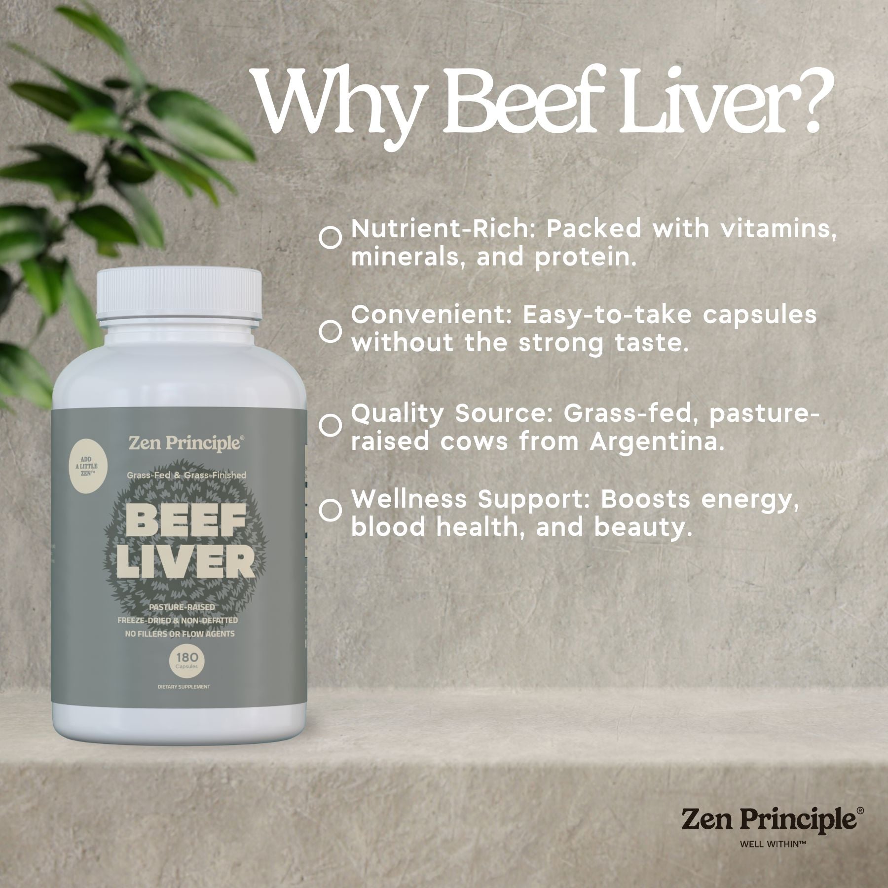 Beef Liver Capsules Zen Principle Naturals