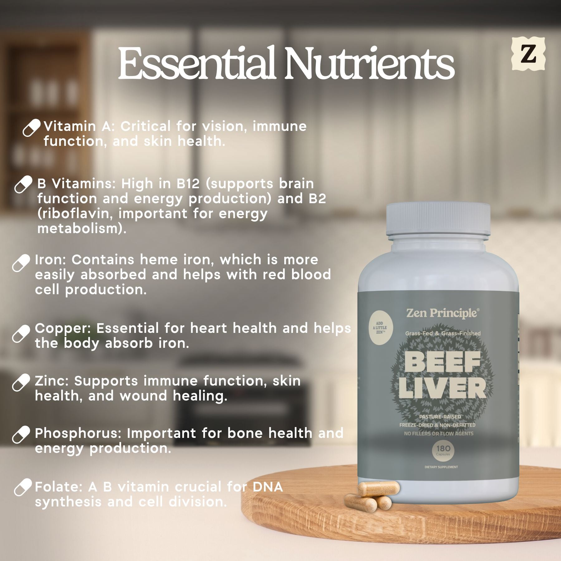 Beef Liver Capsules Zen Principle Naturals