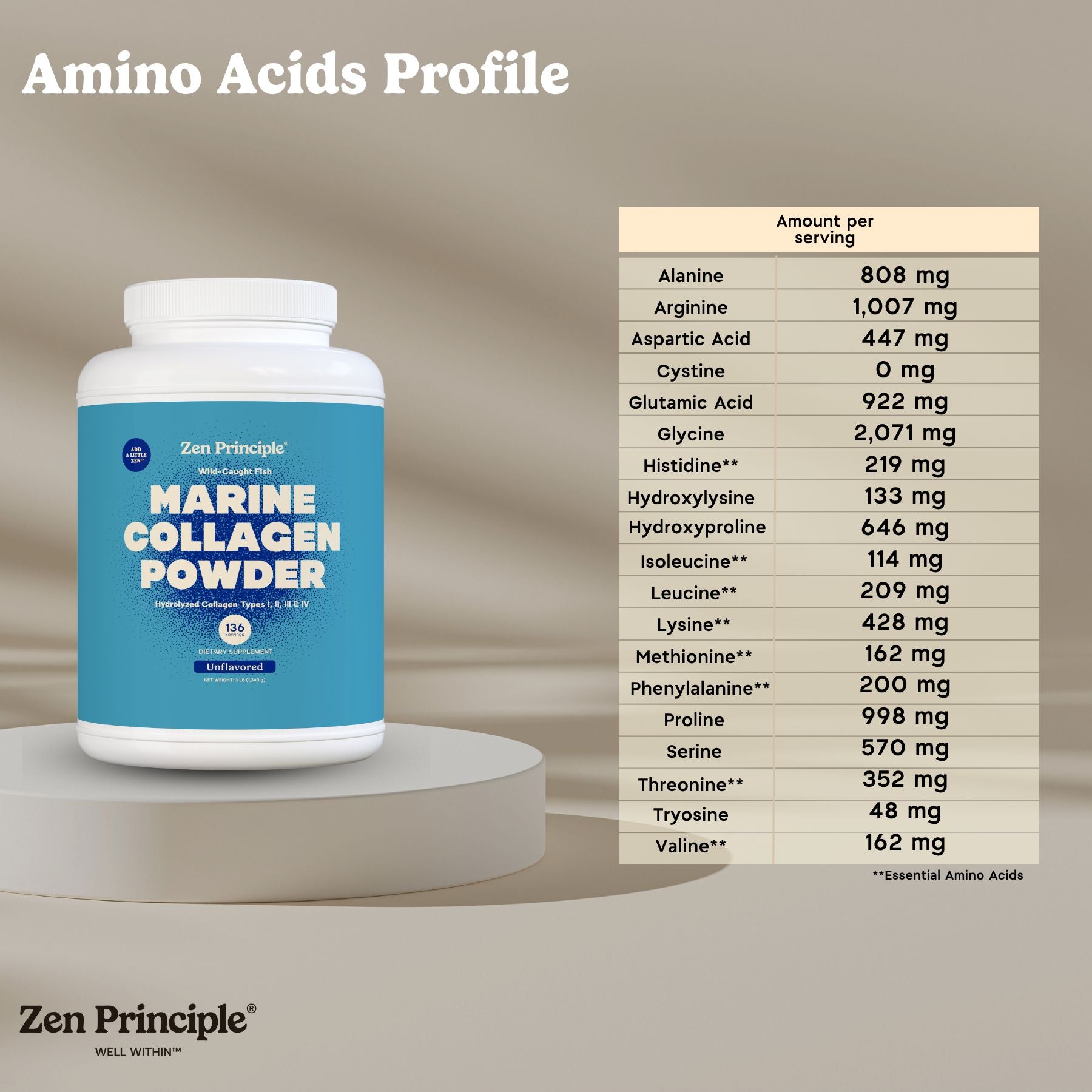 Marine Collagen Peptides Powder Zen Principle Naturals