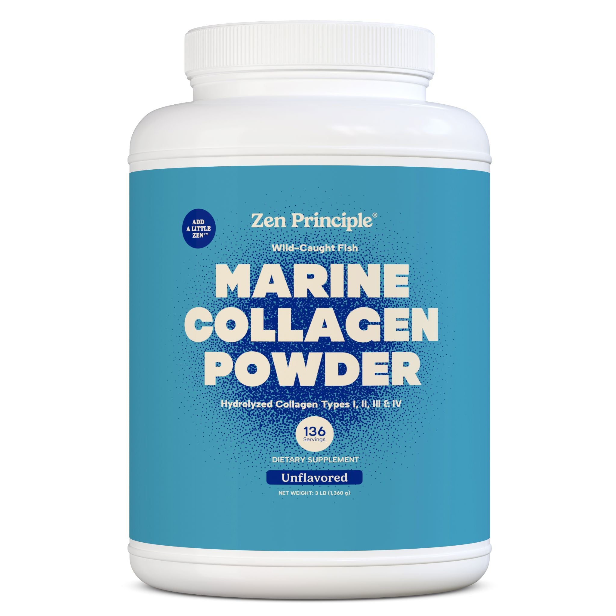 Marine Collagen Peptides Powder Zen Principle Naturals 3 lb