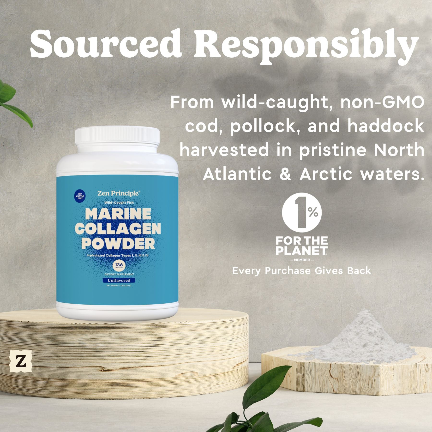 Marine Collagen Peptides Powder Zen Principle Naturals