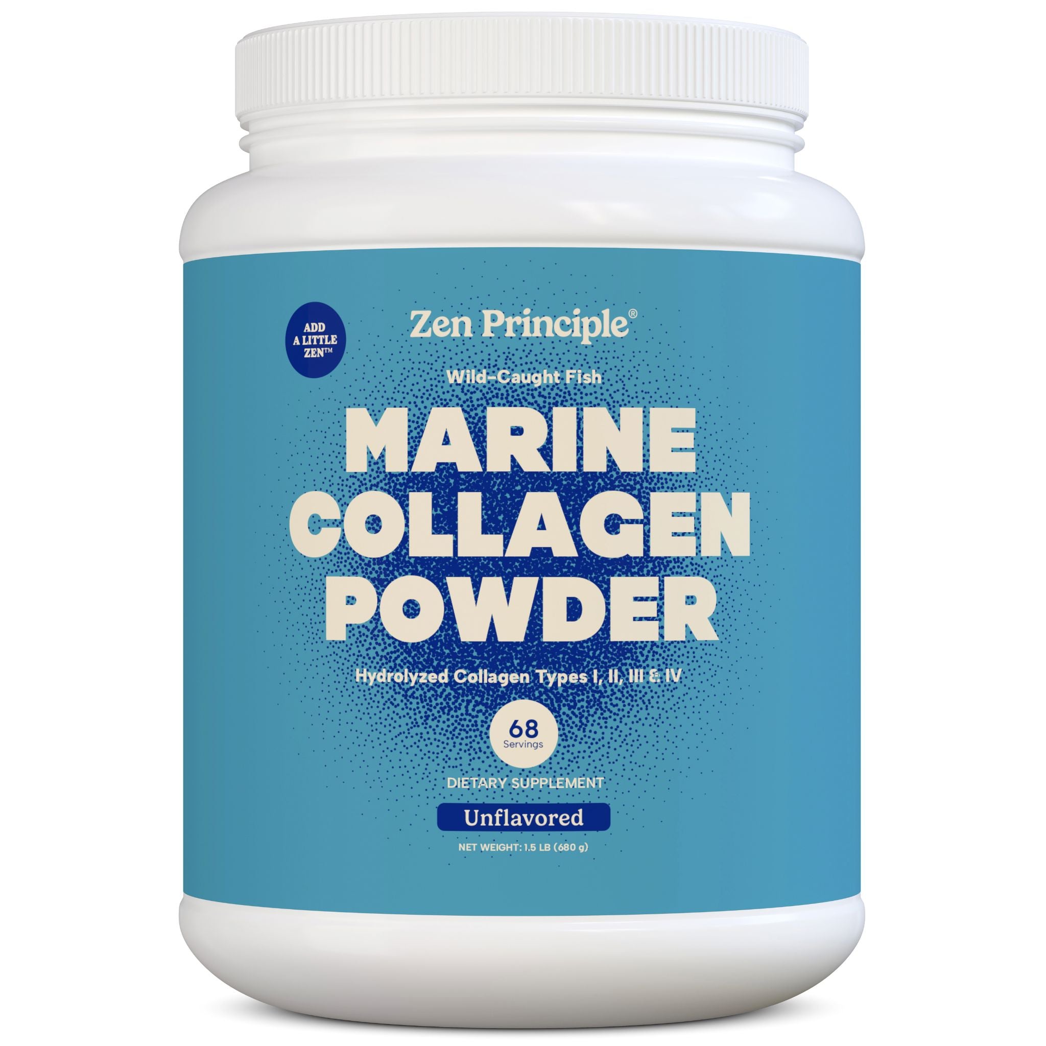 Marine Collagen Peptides Powder Zen Principle Naturals 1.5 lb