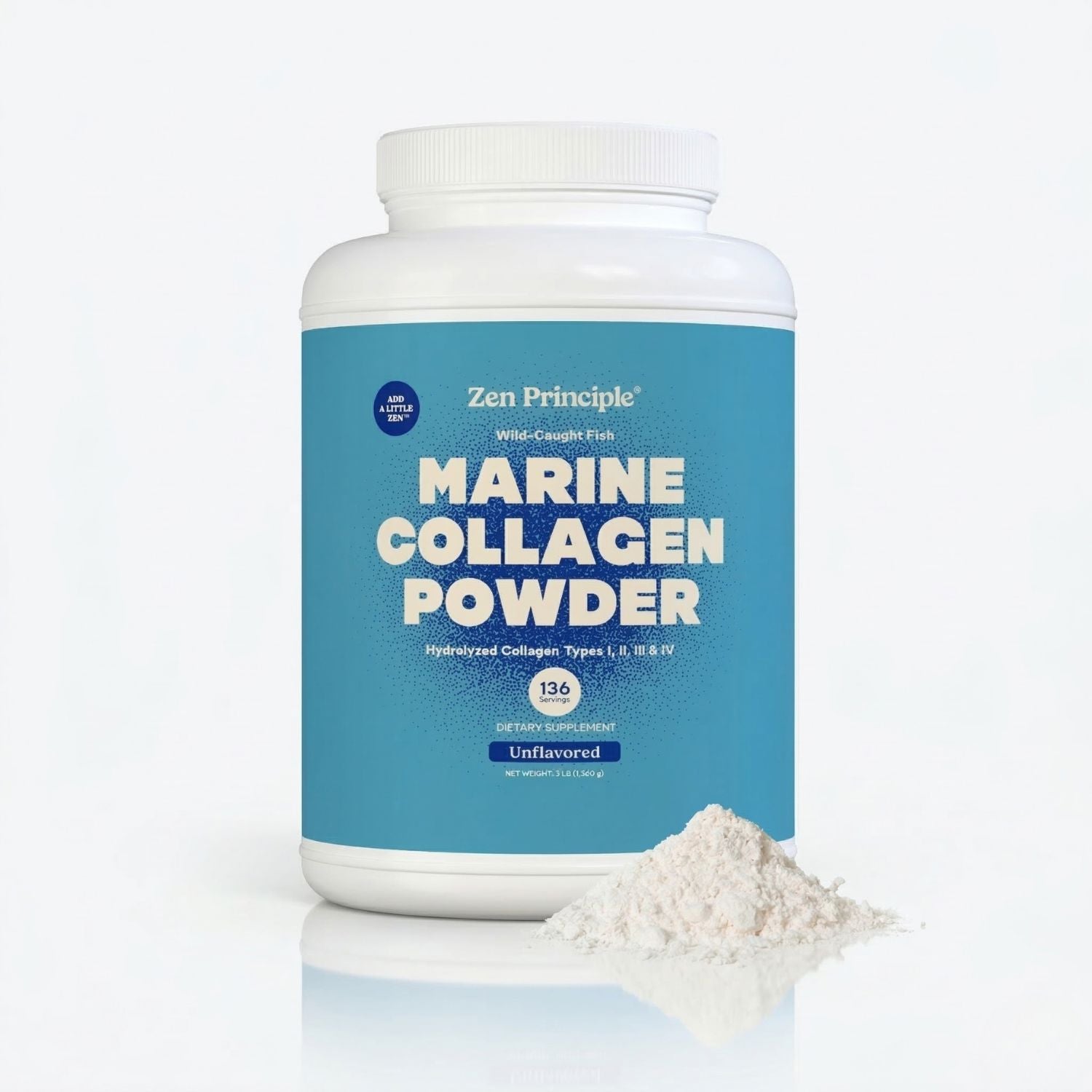 Marine Collagen Peptides Powder Zen Principle Naturals 3 lb