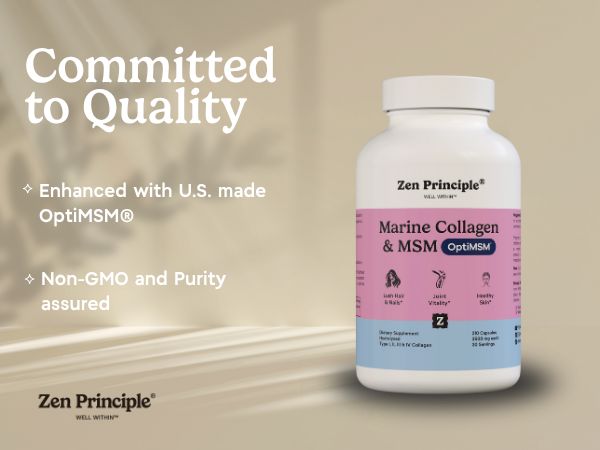 Marine Collagen with OptiMSM® - Capsules Zen Principle Naturals