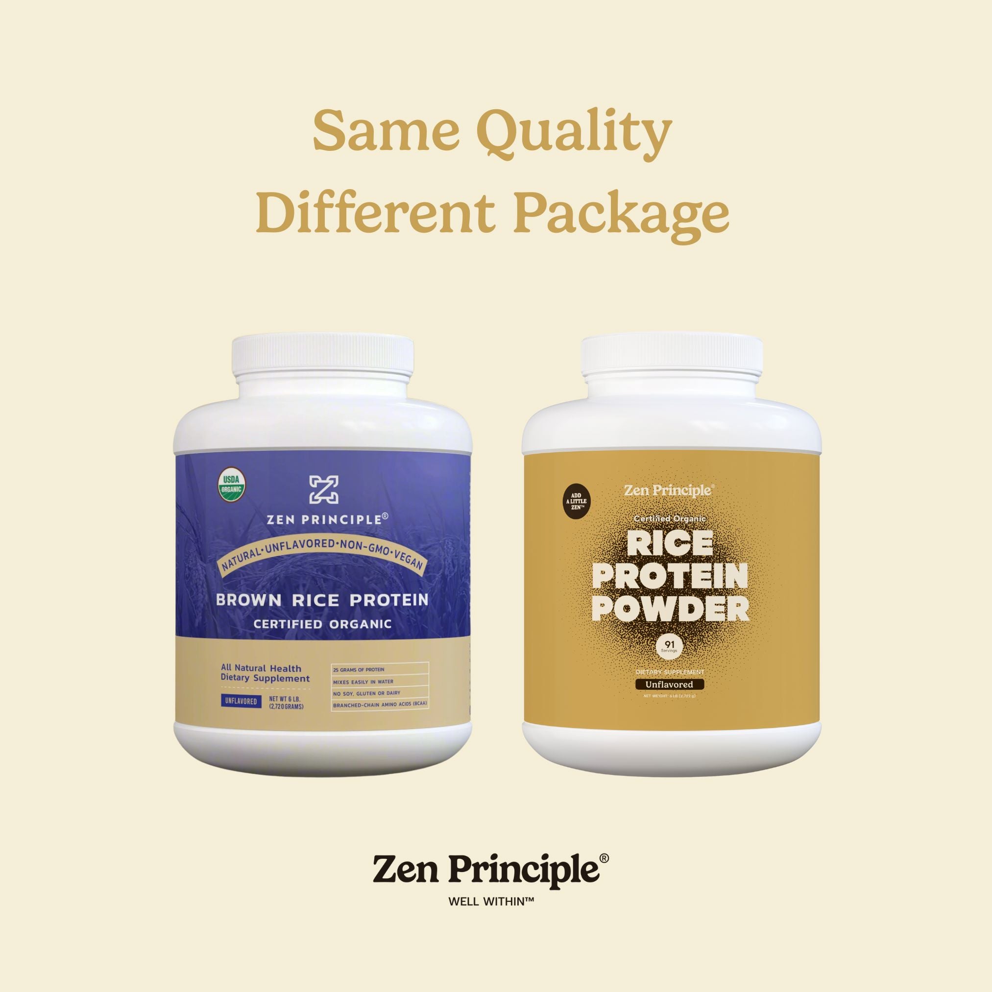 Organic Brown Rice Protein Powder Zen Principle Naturals