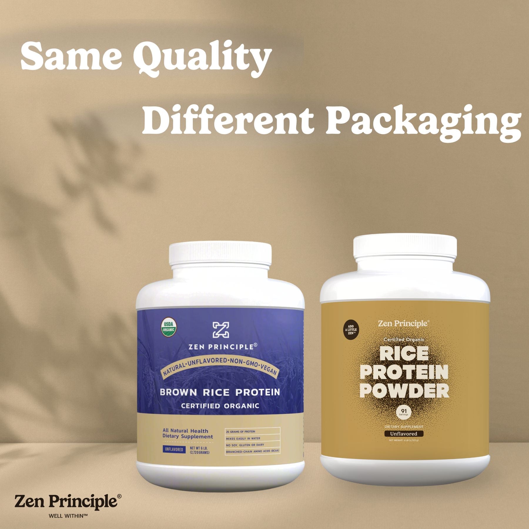 Organic Brown Rice Protein Powder Zen Principle Naturals