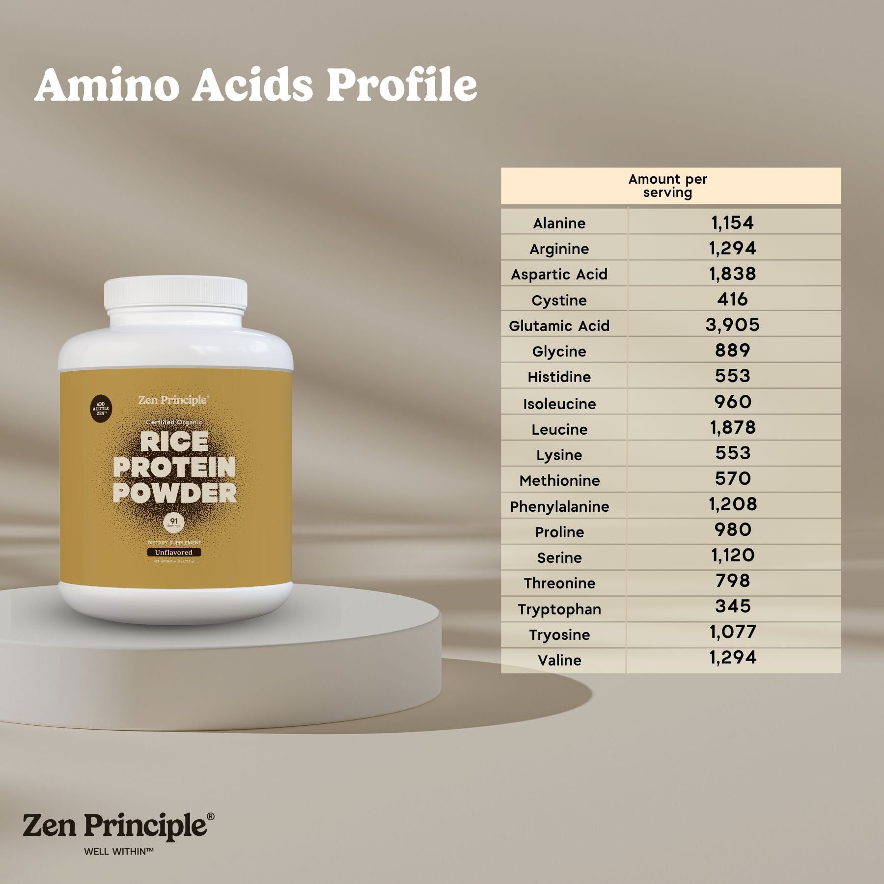 Organic Brown Rice Protein Powder Zen Principle Naturals
