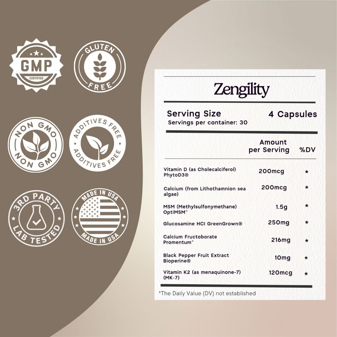 Zengility™ Bone & Joint Health Supplement Zen Principle Naturals