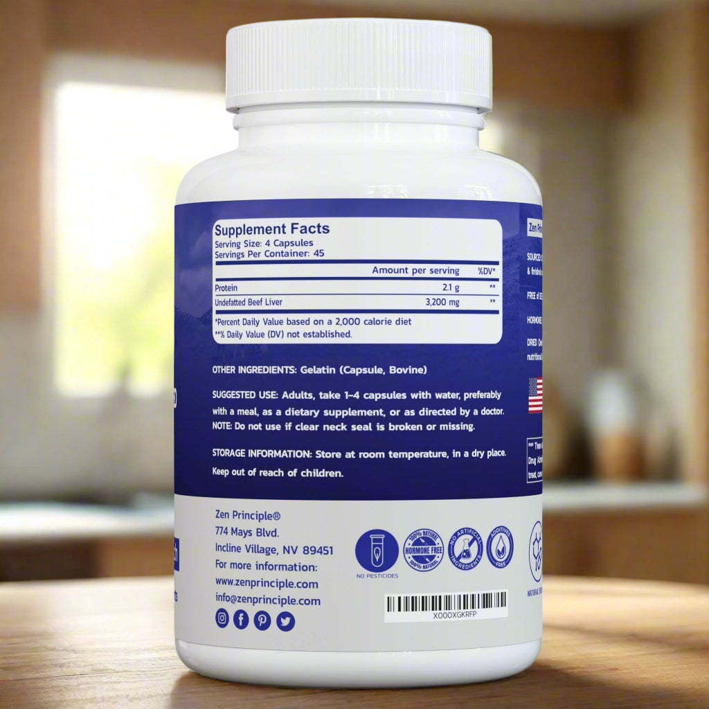 Beef Liver Capsules Zen Principle Naturals