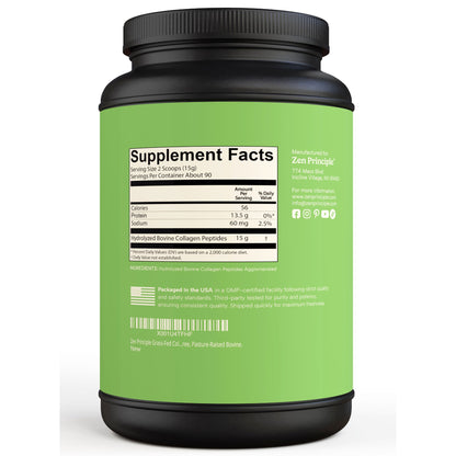 Beef Collagen Peptides Powder Zen Principle Naturals 