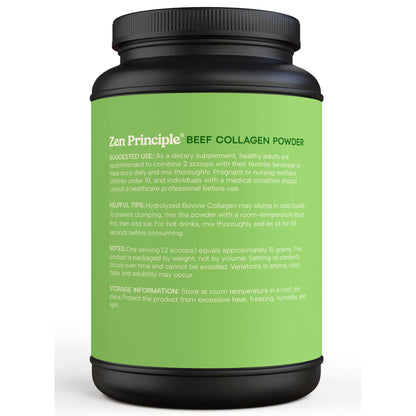 Beef Collagen Peptides Powder Zen Principle Naturals 