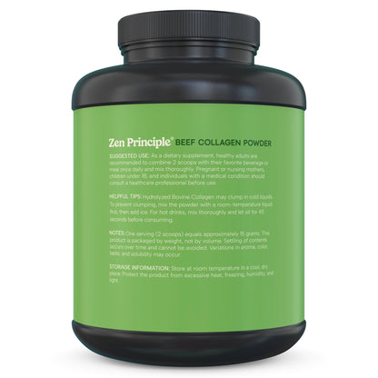 Beef Collagen Peptides Powder Zen Principle Naturals 