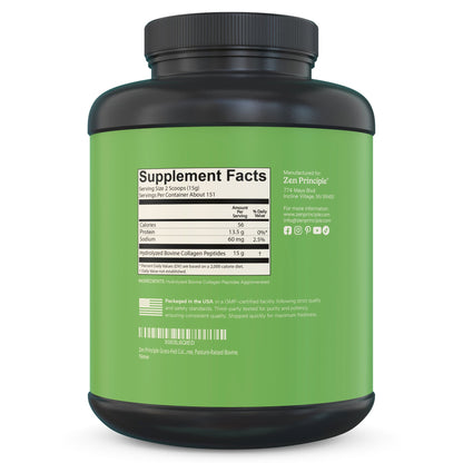Beef Collagen Peptides Powder Zen Principle Naturals 