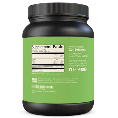 Beef Collagen Peptides Powder Zen Principle Naturals 