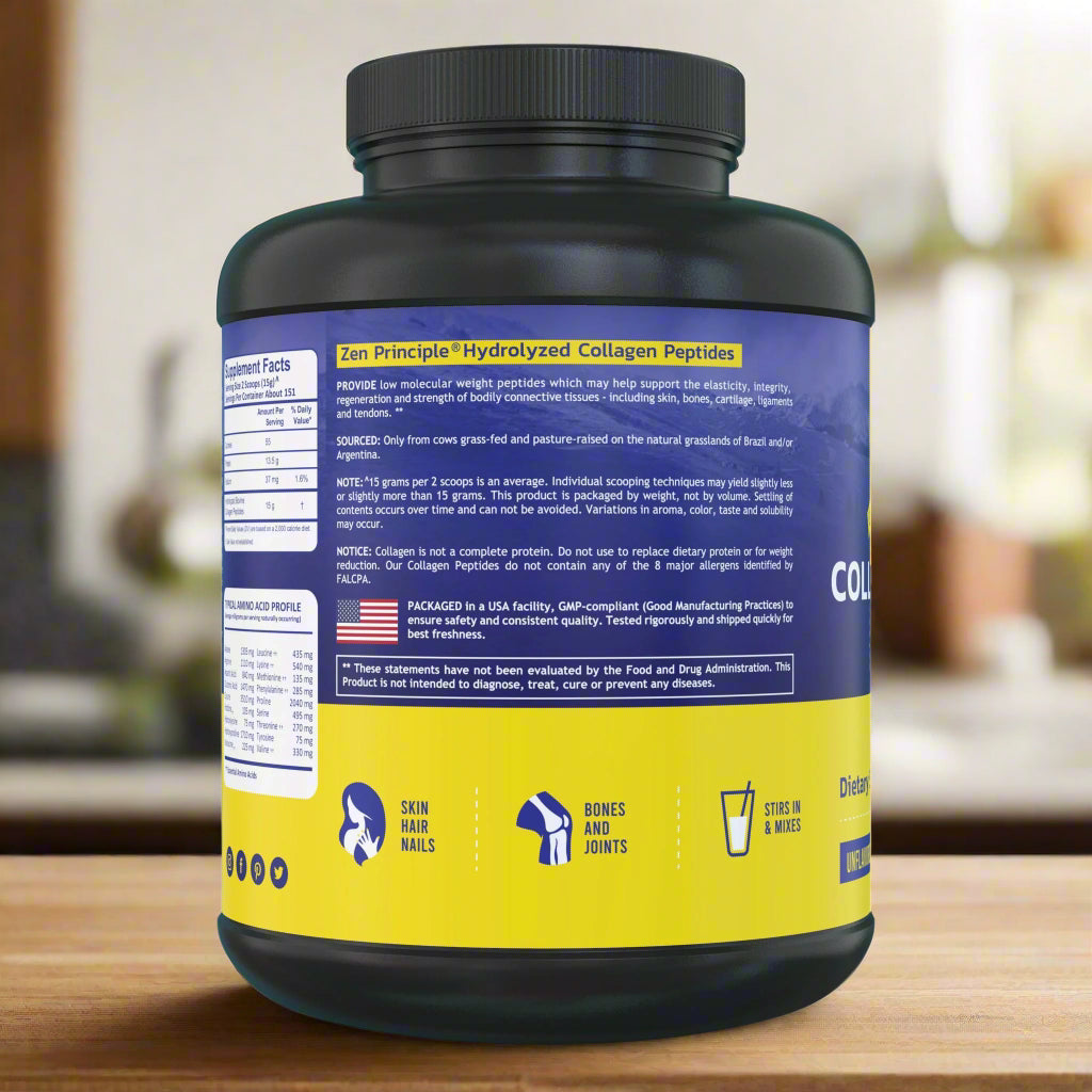Beef Collagen Peptides Powder Zen Principle Naturals 