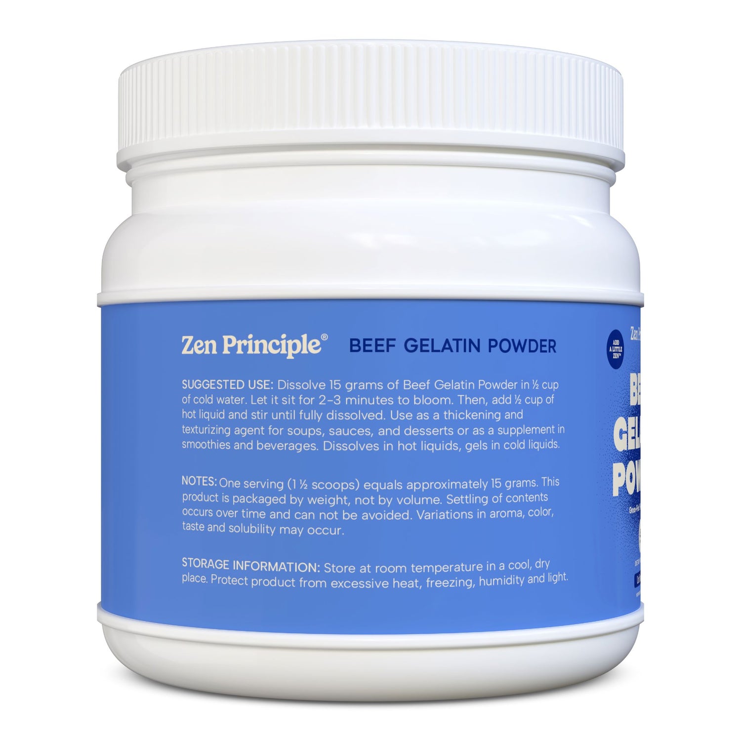 Beef Gelatin Powder Zen Principle Naturals 