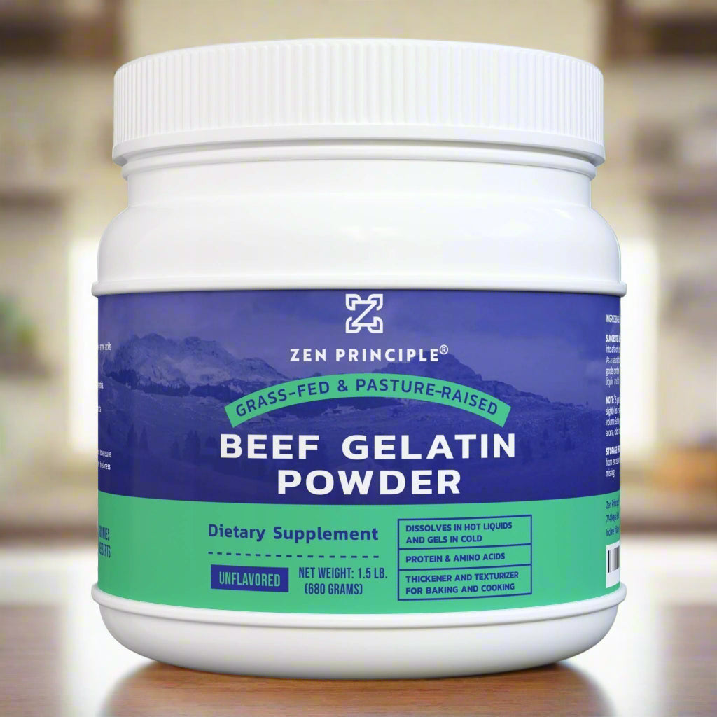 Beef Gelatin Powder Zen Principle Naturals 1.5 lb 