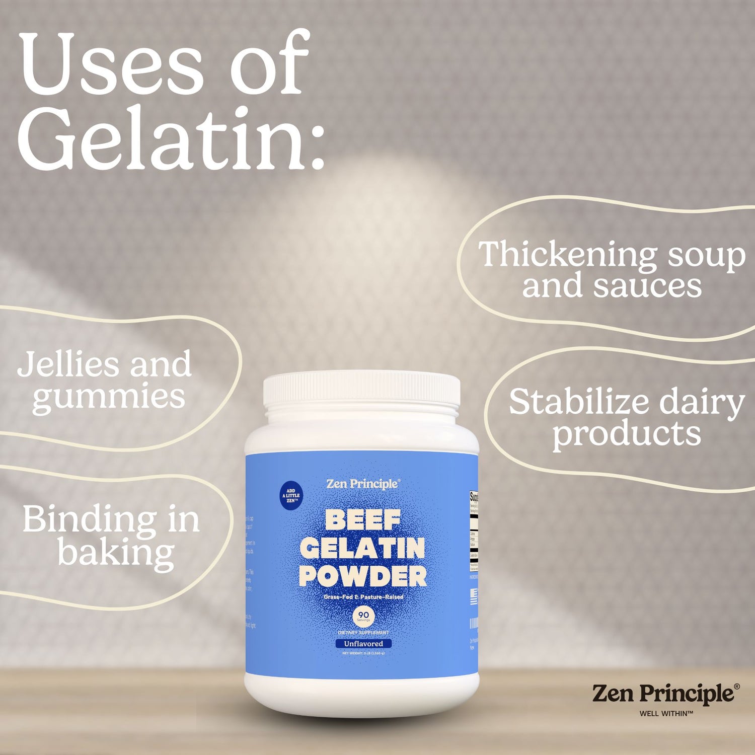 Beef Gelatin Powder Zen Principle Naturals 
