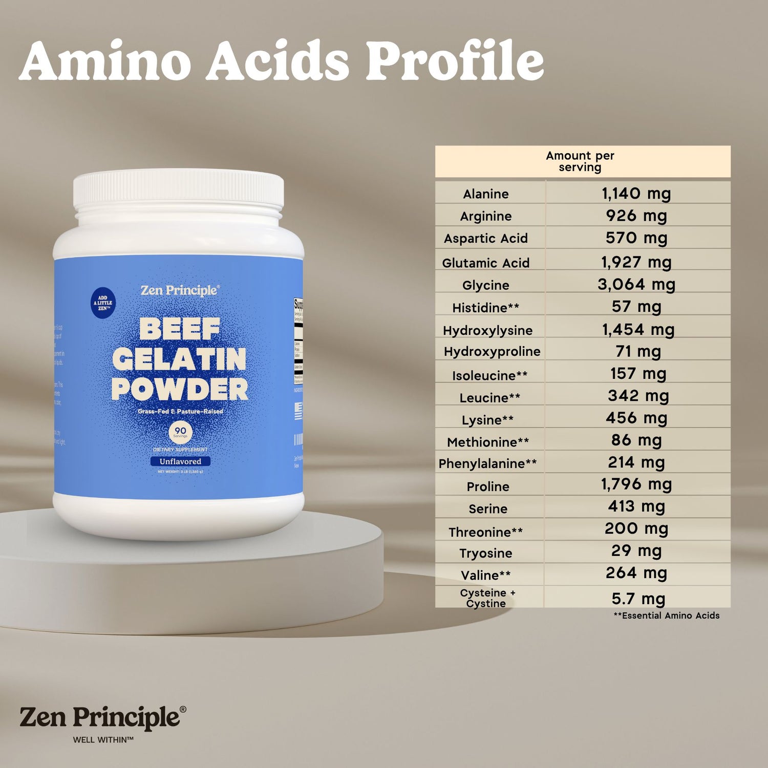 Beef Gelatin Powder Zen Principle Naturals 