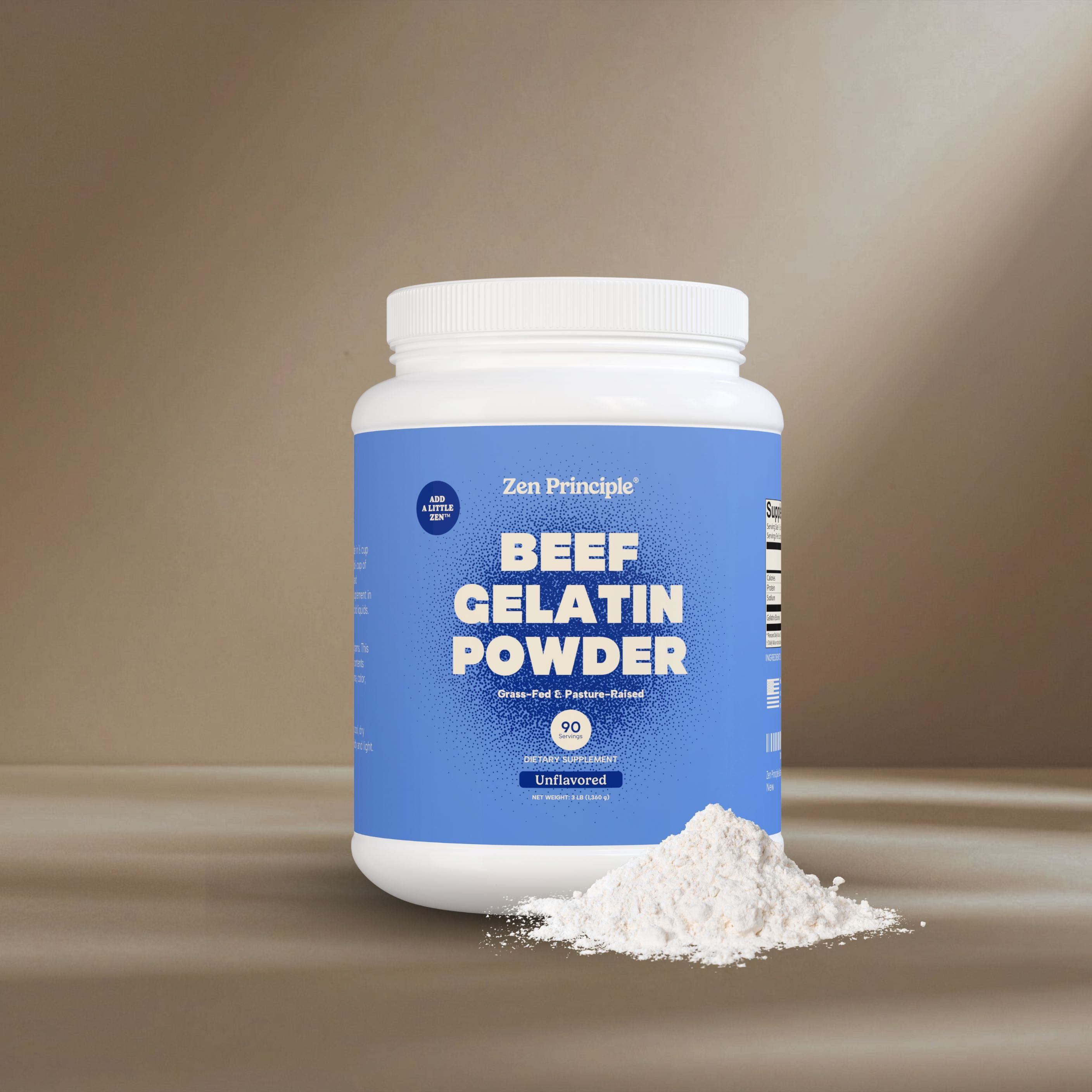 Beef Gelatin Powder Zen Principle Naturals 3 lb 