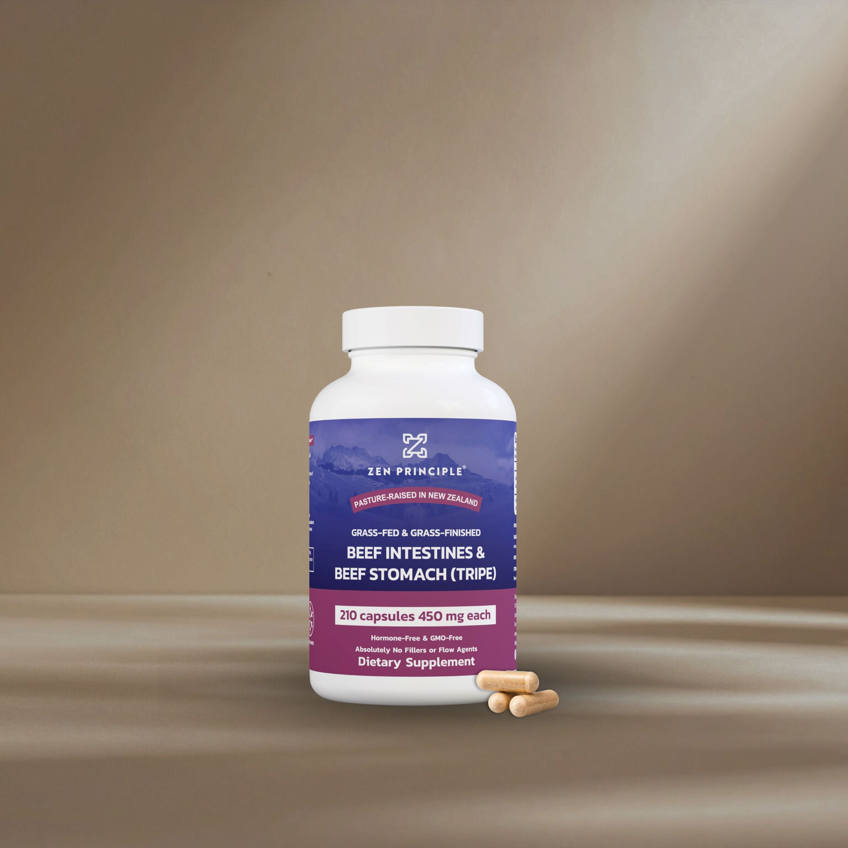 Beef Intestine Capsules Zen Principle Naturals 1-Bottle 