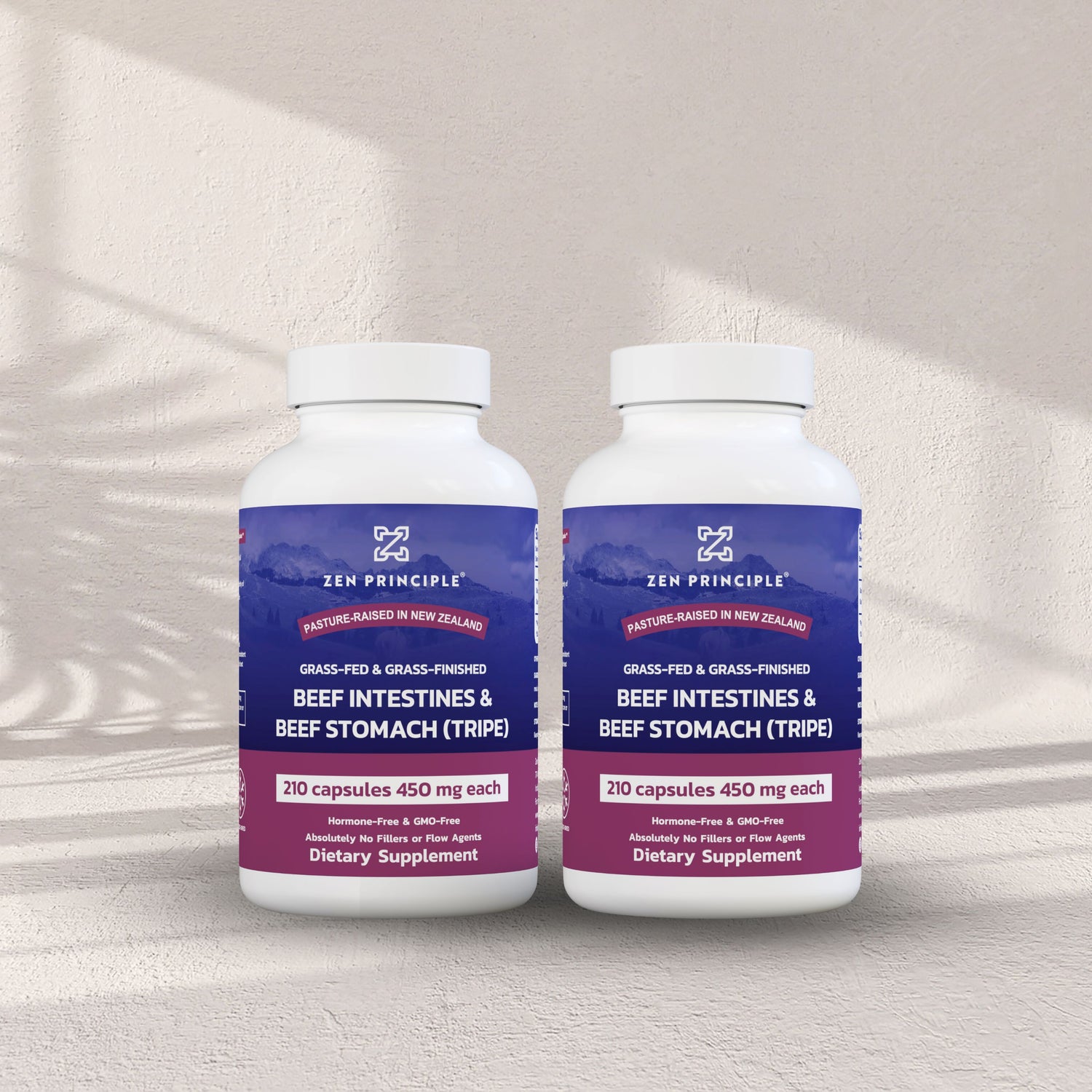 Beef Intestine Capsules Zen Principle Naturals 2-Bottles 