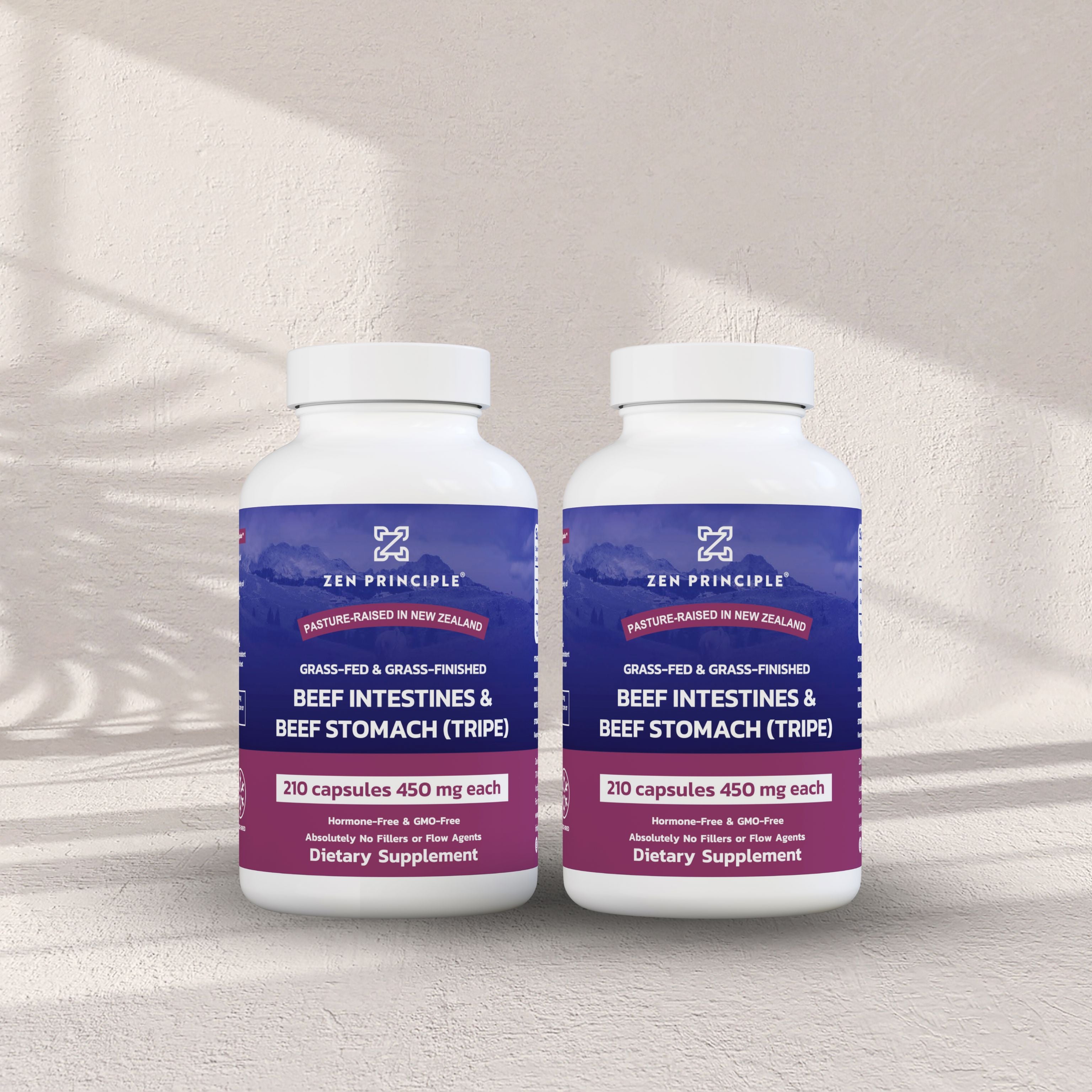 Beef Intestine Capsules Zen Principle Naturals 2-Bottles 