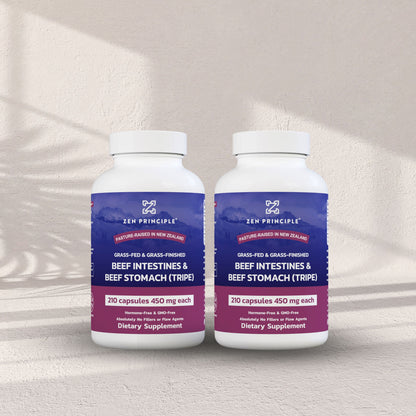 Beef Intestine Capsules Zen Principle Naturals 2-Bottles 