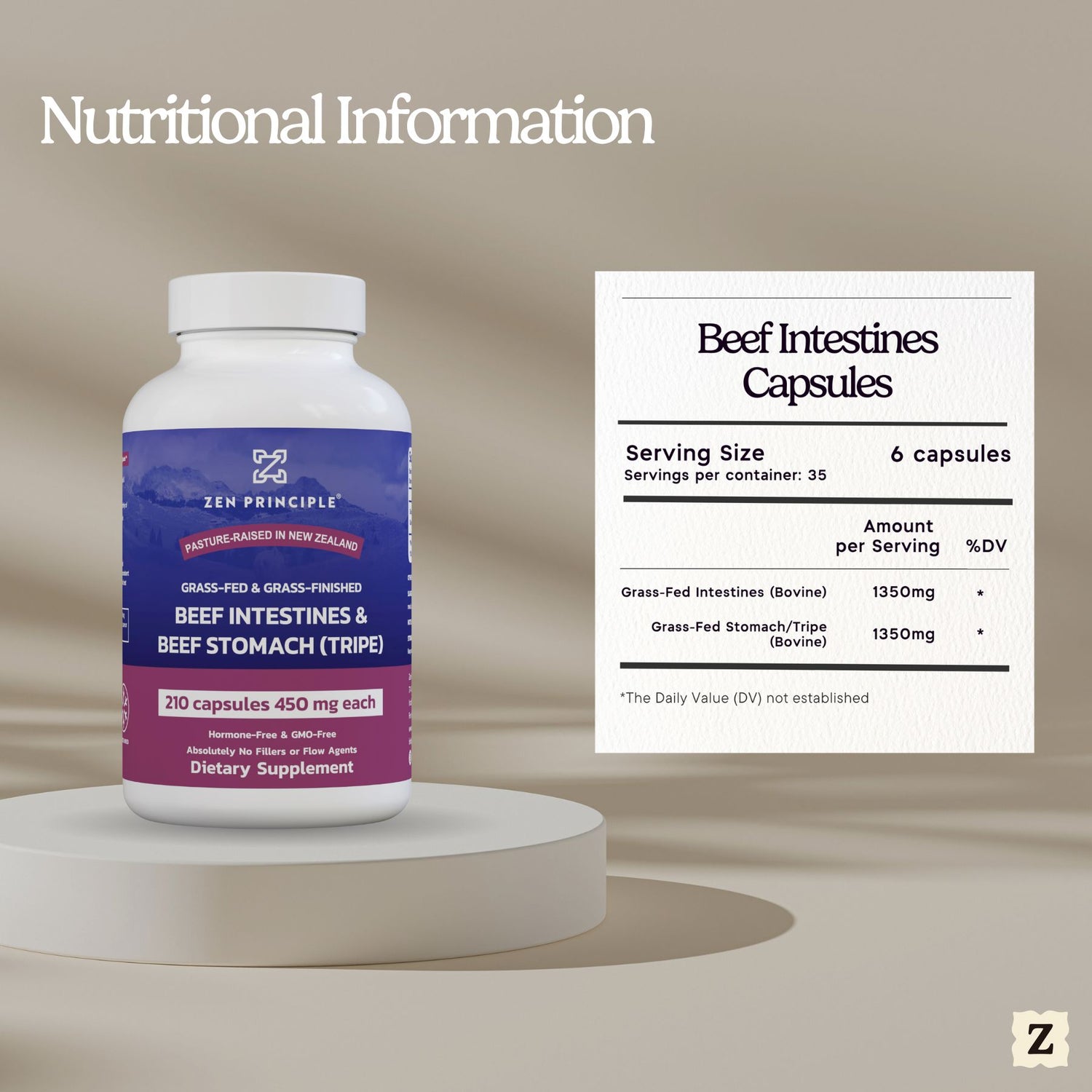 Beef Intestine Capsules Zen Principle Naturals 