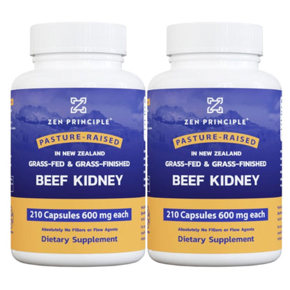 Beef Kidney Capsules Zen Principle Naturals 2-Bottles 