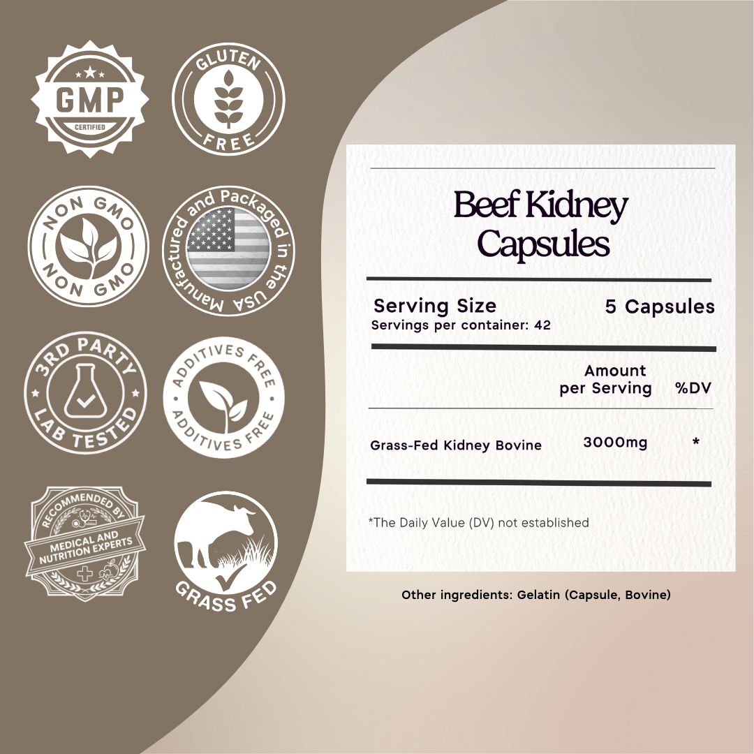 Beef Kidney Capsules Zen Principle Naturals 
