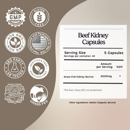 Beef Kidney Capsules Zen Principle Naturals 