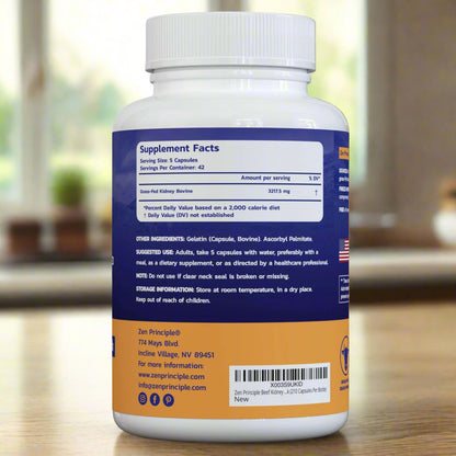 Beef Kidney Capsules Zen Principle Naturals 