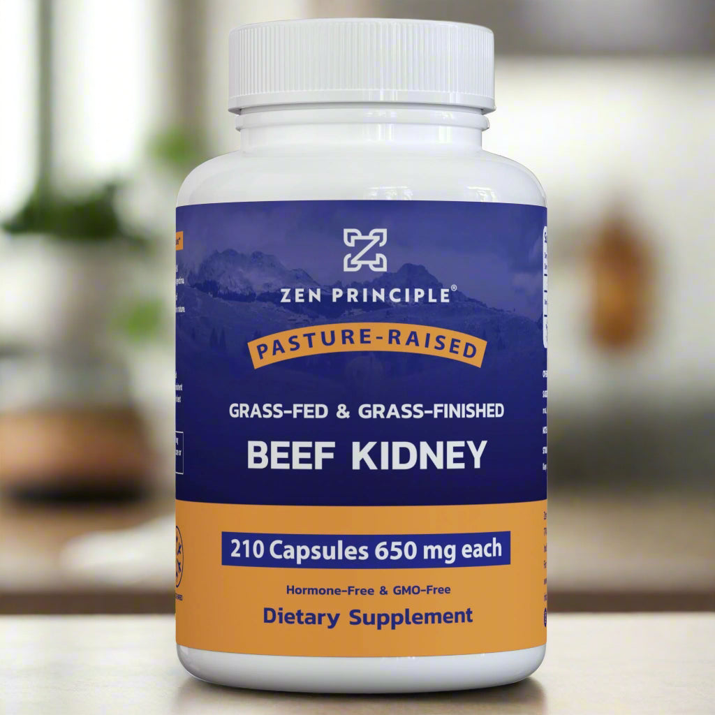 Beef Kidney Capsules Zen Principle Naturals 1-Bottle 