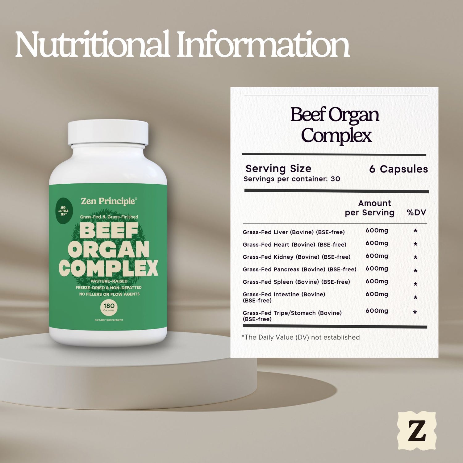 Beef Organ Complex Zen Principle Naturals 