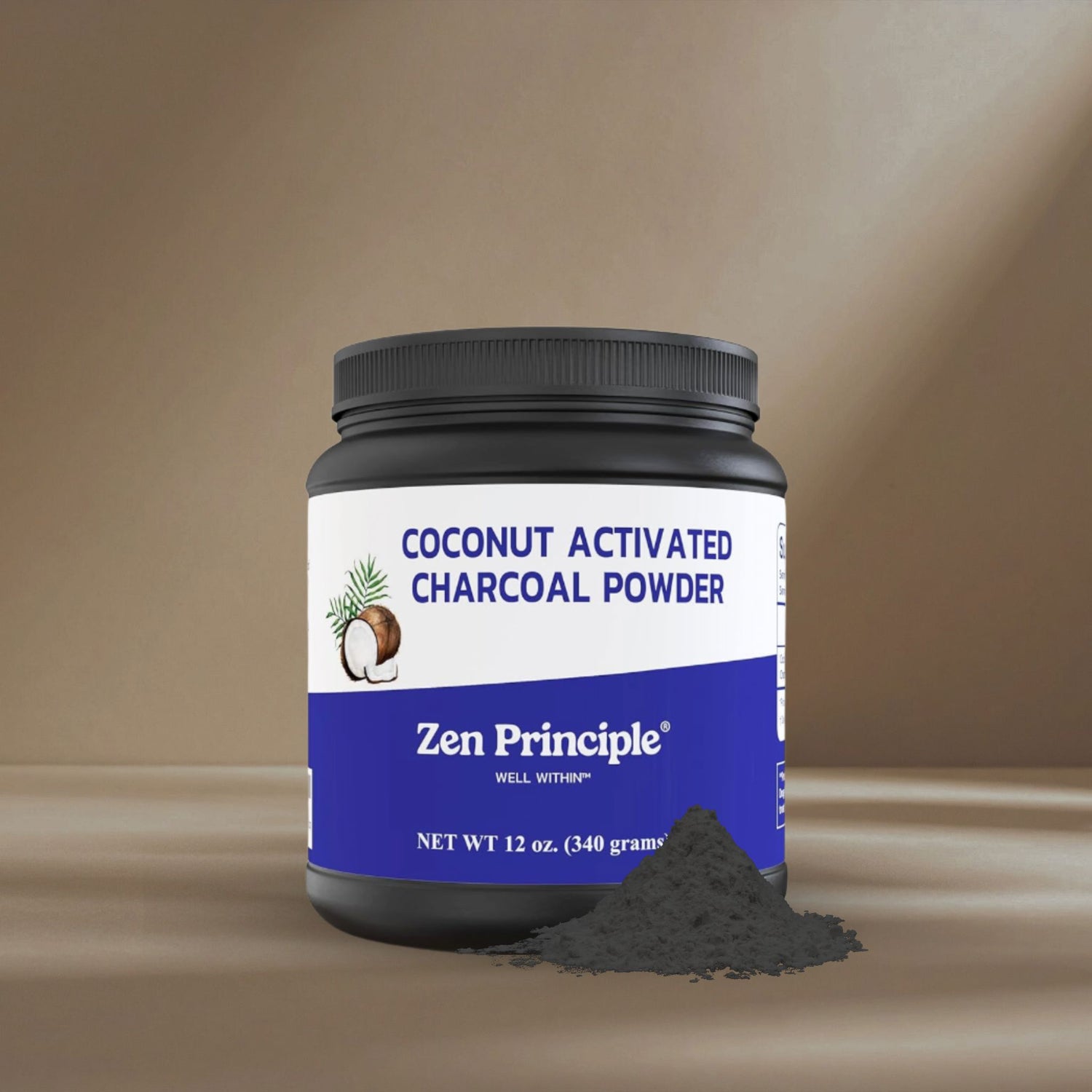 Coconut Activated Charcoal Powder Zen Principle Naturals 