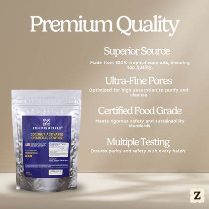 Coconut Activated Charcoal Powder Zen Principle Naturals 