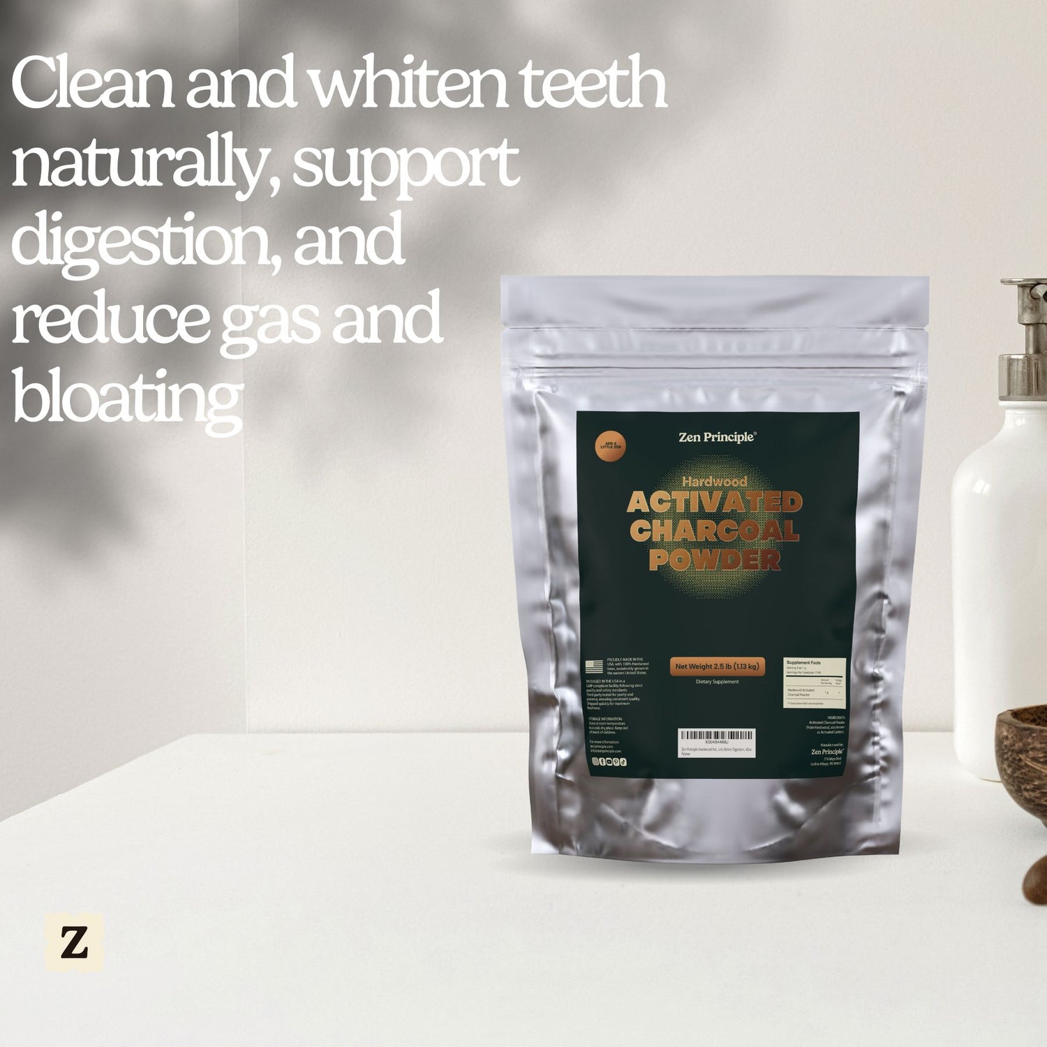 Hardwood Activated Charcoal Powder Zen Principle Naturals 
