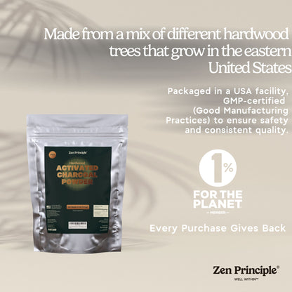 Hardwood Activated Charcoal Powder Zen Principle Naturals 